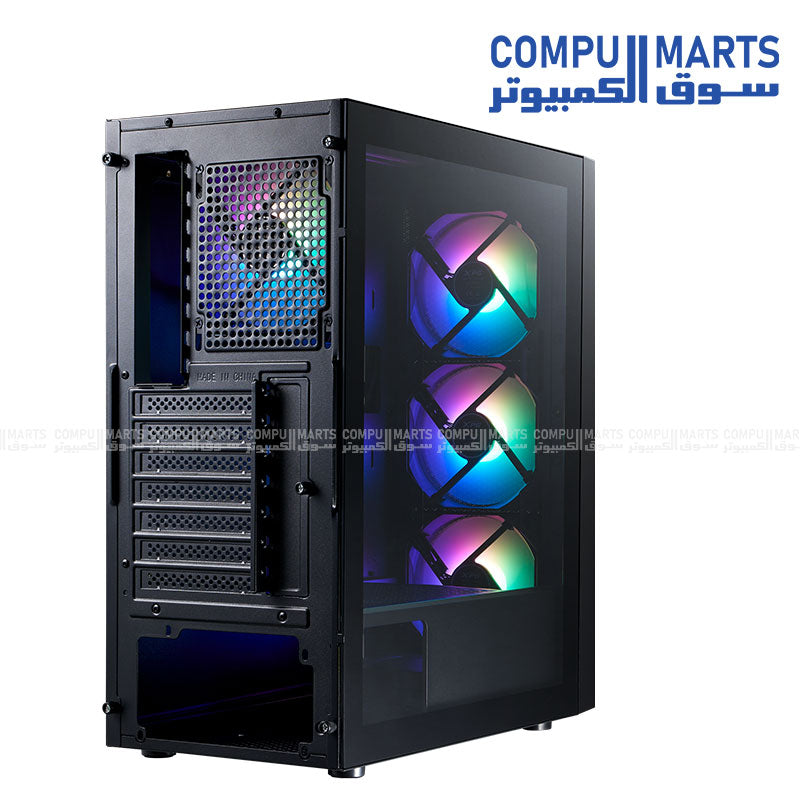 XPG Lander 501 Mid Tower ATX E-ATX PC Case – Tempered Glass, 4×120mm ARGB Fans, USB-C – Black – Egypt
