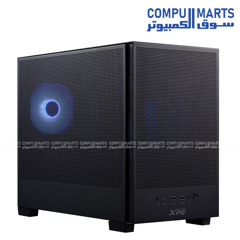 XPG Valor Mesh Nano Micro-ATX gaming case with mesh front panel and ARGB fan for high airflow cooling
