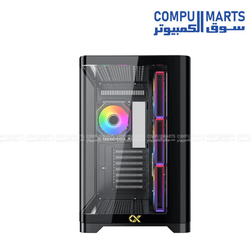 Xigmatek Crystal Storm 4 fan PWM Argb Curved TG Mid Tower Case