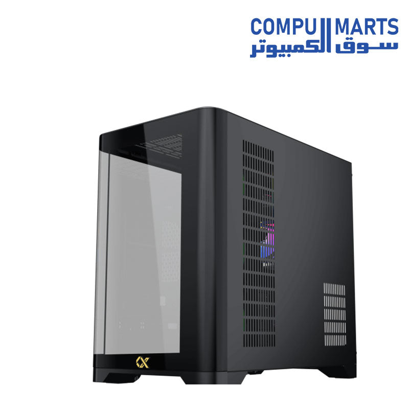 Interior layout and E-ATX motherboard support inside the Xigmatek Crystal Storm V2 chassis.