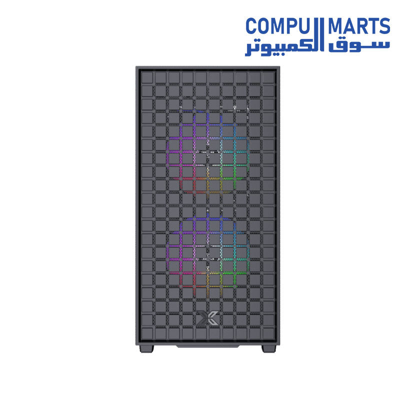 Equipped with included 3 Fan FRGB configuration, steel material construction, and support for GPUs up to 295mm without front fans available in Egypt