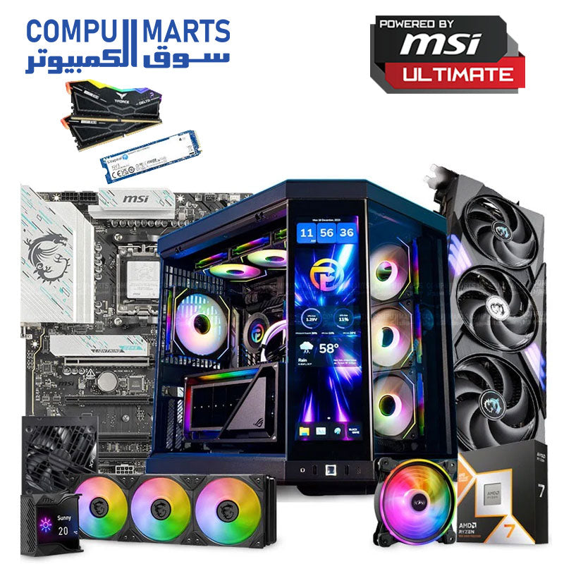 Y70 X AMD Gaming PC – AMD Ryzen 7 9800X3D – 5070 Ti OC Edition 16GB – 64GB 6000MHz – 4TB NVMe – XPG 850W – Y70 Touch