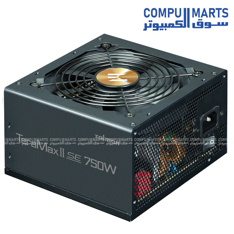 ZALMAN TeraMax II SE 750W power supply with 80 PLUS Gold efficiency, ATX Ver.3.1 support, Active PFC, and 12V-2X6 cable available in Egypt