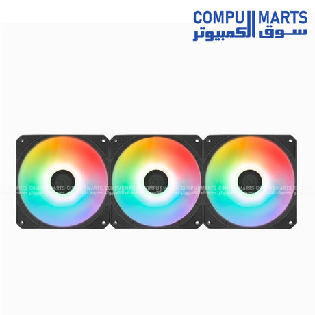 Link 3-Pack โ 120mm PWM ARGB Cooling Fans โ Black / White โ Hydraulic Bearing โ 42.6 CFM