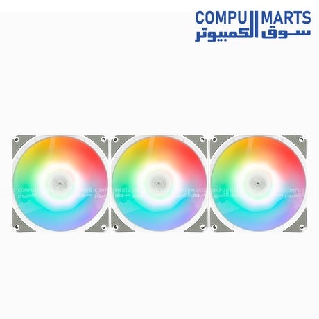 Link 3-Pack โ 120mm PWM ARGB Cooling Fans โ Black / White โ Hydraulic Bearing โ 42.6 CFM