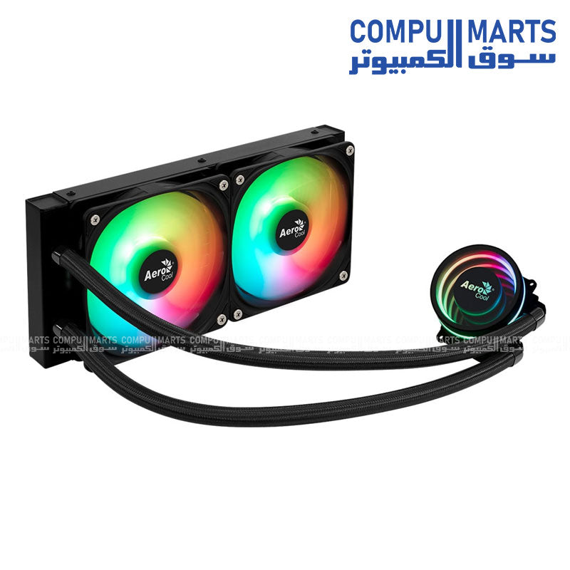 Oasis L240 – 240mm AIO Liquid CPU Cooler – Black / White – Hydraulic Bearing Fans – Intel & AMD Compatible