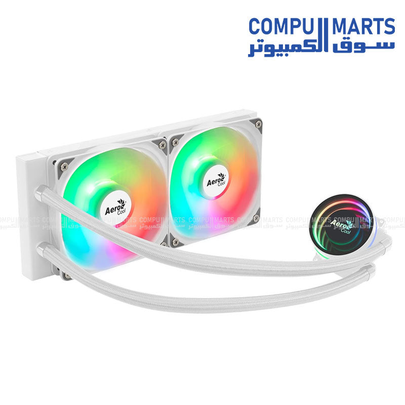 Oasis L240 – 240mm AIO Liquid CPU Cooler – Black / White – Hydraulic Bearing Fans – Intel & AMD Compatible