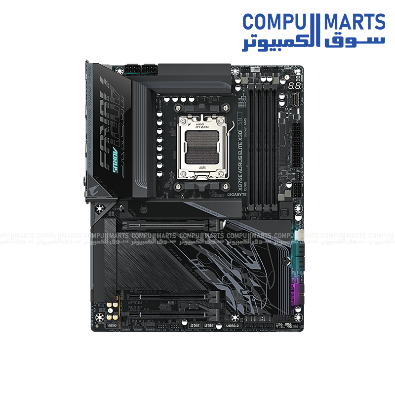 GIGABYTE X870E AORUS ELITE X3D X870E A ELITE X AMD X870E AM5 DDR5 Motherboard with PCIe 5.0, USB4 Type-C, Wi-Fi 7, Bluetooth 5.4, 5GbE LAN, ATX Form Factor