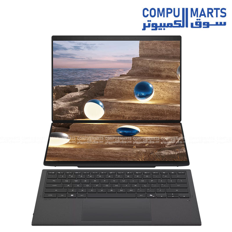 ASUS Zenbook DUO UX8407AA Laptop – Dual Screen OLED – ASUS – 14 Inch 3K 144Hz Touch Moher Gray