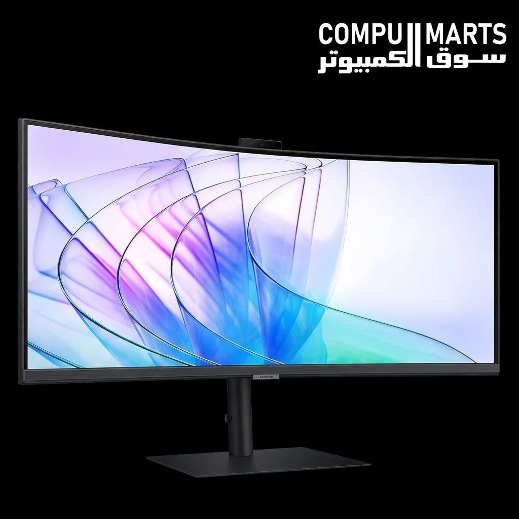 Samsung LS34C650VAMXUE monitor with DisplayPort 1.2, HDMI 2.0, USB-C, USB hub and integrated IR camera