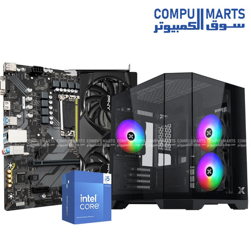 Gaming PC i5-14400F RTX 5060 Ti 8GB | B760M H DDR4 | 16GB RAM 256GB SSD | Best Gaming Desktop in Egypt