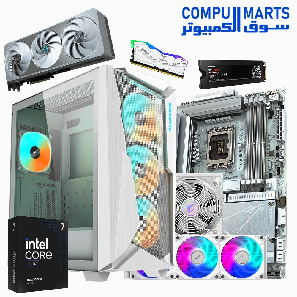 AORUS ICE Gaming Bundle with Intel Ultra 7 265K, RTX 5070 Ti, 64GB DDR5, and Samsung 990 PRO SSD