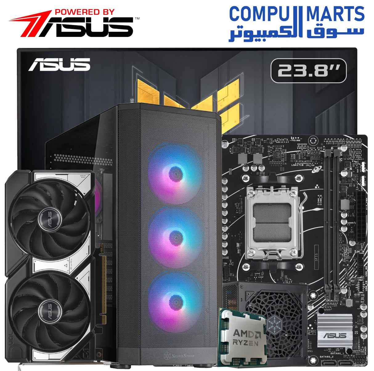 Powered by ASUS TUF Gaming Series 5 – Ryzen 5 7600 + RTX 5060 Ti + 16GB DDR5 Gaming PC Bundle
