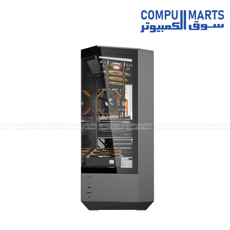 ATX computer case supporting 360mm liquid cooling radiators and up to 10 120mm cooling fans for users in Egypt