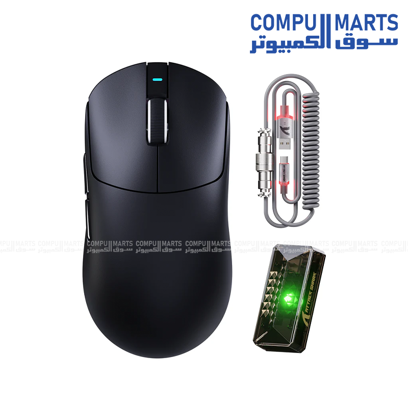 ATTACK SHARK X8PRO gaming mouse with C06ULTRA coiled cable, Type-C charging, and 55±3g weight from Compumarts