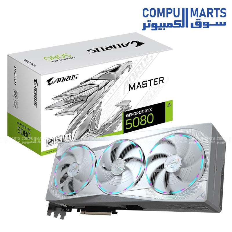 AORUS-RTX-5080-Master-16GB -Graphics-Card–Gigabyte–PCIe-5.0-WINDFORCE-Cooling–RGB–Black-or-White-Edition