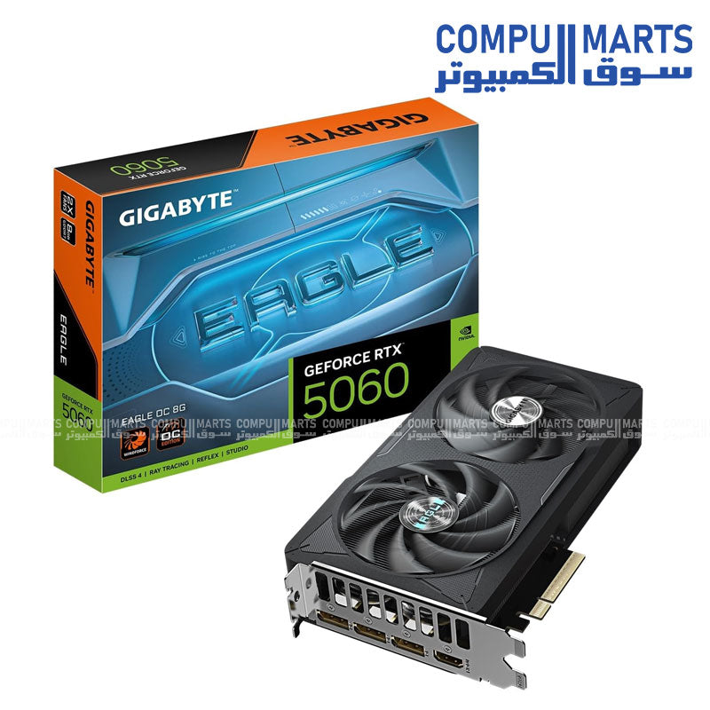 GeForce-RTX-5060-EAGLE-OC-8GB-Graphics-Card-Gigabyte–PCIe-5.0– WINDFORCE-Cooling–Black-OR-WHITE