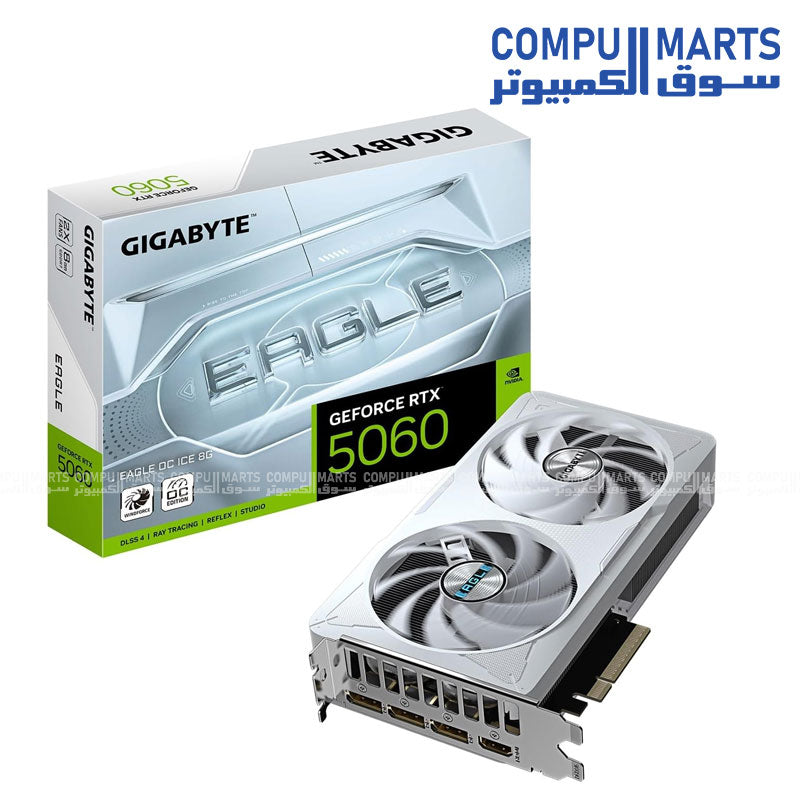GeForce-RTX-5060-EAGLE-OC-8GB-Graphics-Card-Gigabyte–PCIe-5.0– WINDFORCE-Cooling–Black-OR-WHITE