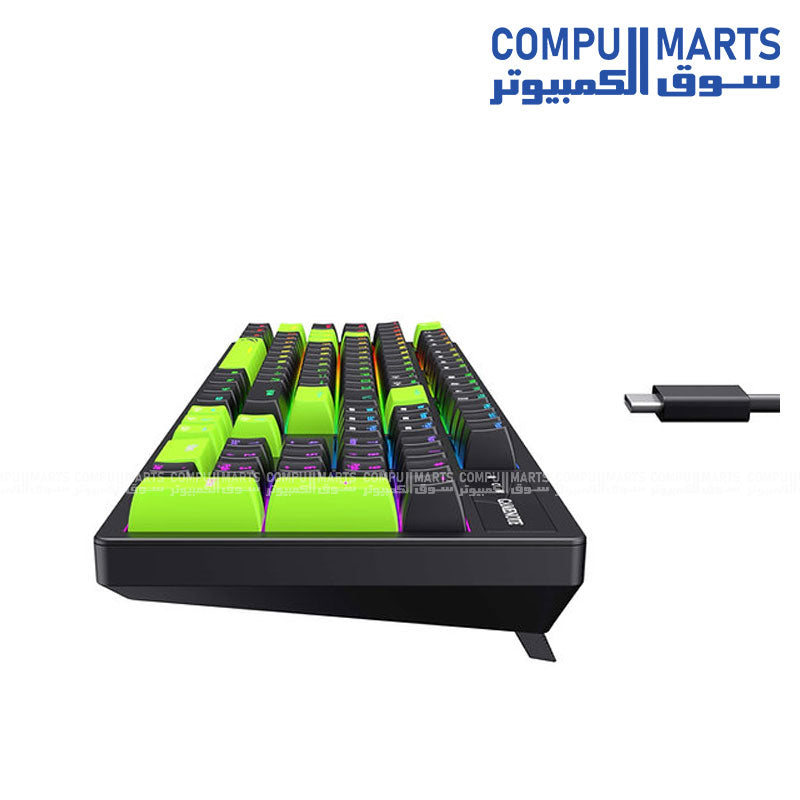HAVIT KB893L Mechanical Gaming Keyboard with RGB lighting, USB interface, and 104 keys available in Egypt through Compumarts