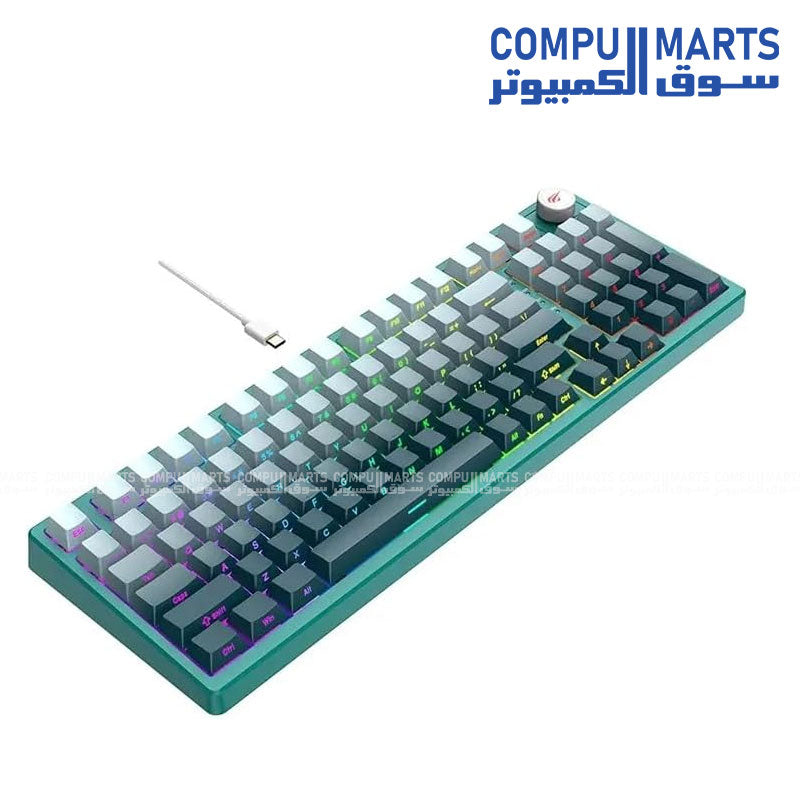Havit KB899L Mechanical Gaming Keyboard featuring a 97 Keys Compact Layout, Black color, and PC Windows compatibility