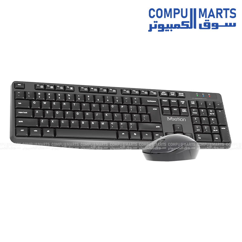 Black Meetion CW235 keyboard mouse combo featuring 2.4G wireless connection and 10m transmission distance.