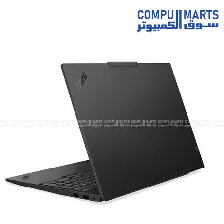 Lenovo ThinkPad E16 Gen 3 aluminum laptop with 16-inch WUXGA IPS display and Intel Arc 140T graphics on white background