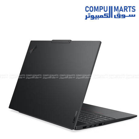 Lenovo ThinkPad E16 Gen 3 aluminum laptop with 16-inch WUXGA IPS display and Intel Arc 140T graphics on white background