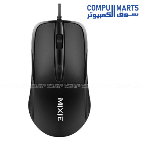 MIXIE BM760 Wired Optical Mouse – Ergonomic 4-Button Design with Adjustable DPI for Office, Business, and PC
