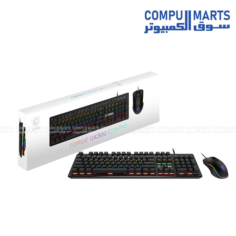 msi FORGE GK300 RGB gaming keyboard and mouse set