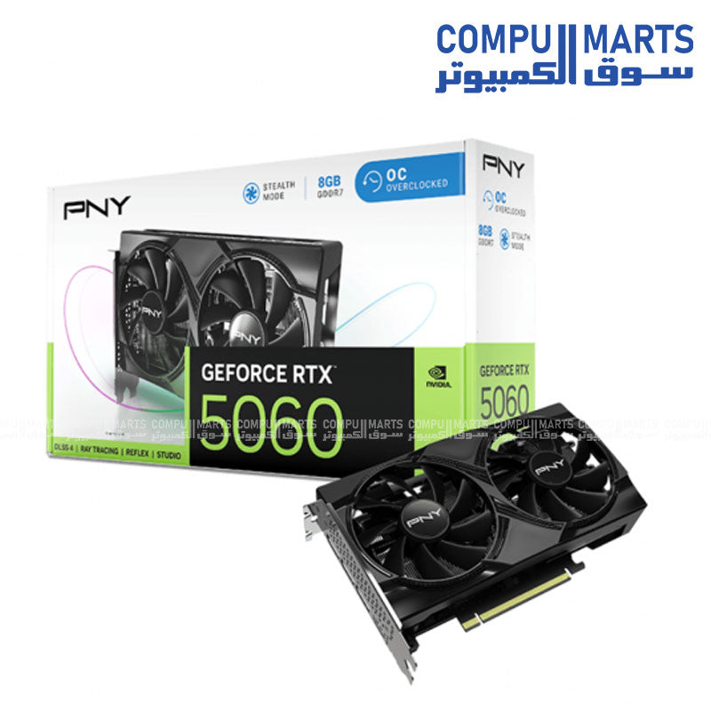 PNY GeForce RTX 5060 8GB GDDR7 OC Dual Fan Graphics Card