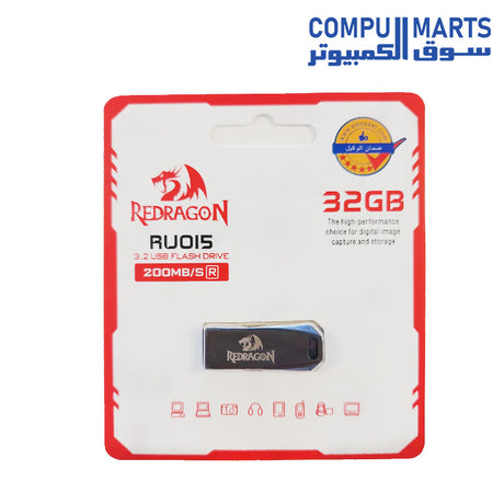 RU015-REDRAGON-FLASH DRIVE- 32GB- 3.2 USB