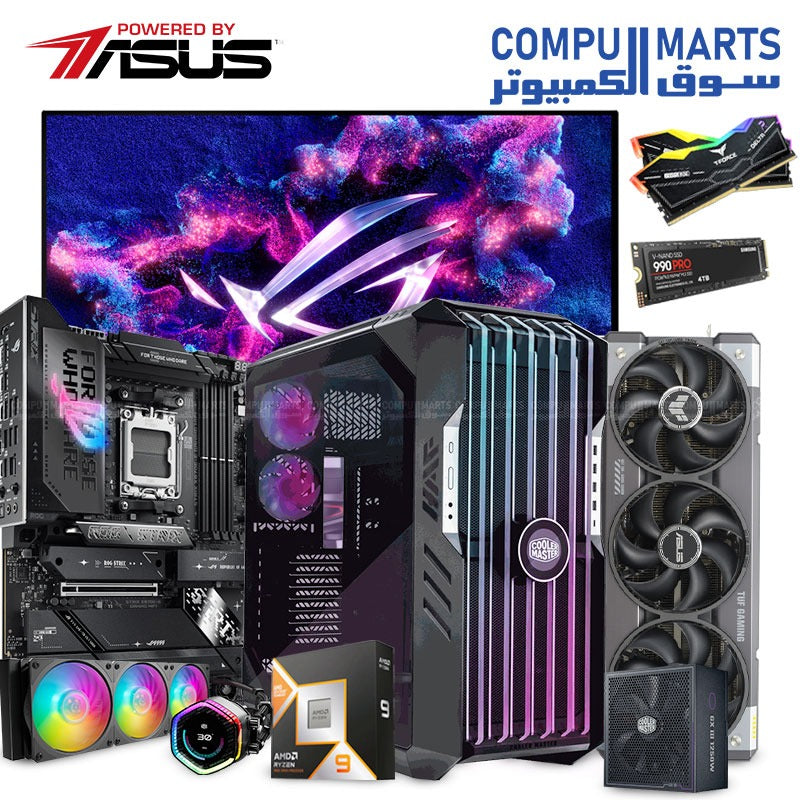 POWERED BY ASUS - ROG TITAN X3D Ryzen 9 9950X3D + TUF RTX 5080 OC + PG32UCDM 4K OLED!