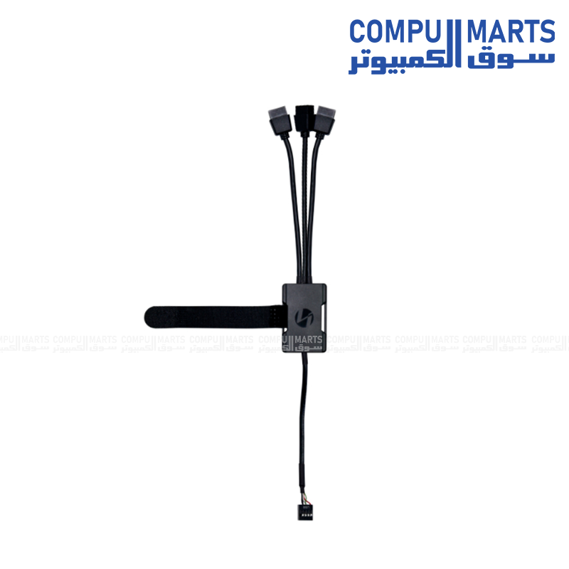 USB 2.0 1-to-3 HUB PW-U2HB Black USB hub with 140mm male cable
