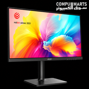 MSI Modern MD2412P 24 Inch FHD IPS Monitor with 1920 x 1080 resolution, 100Hz refresh rate, Adaptive-Sync support, HDR Ready technology, and ergonomic stand available in Egypt