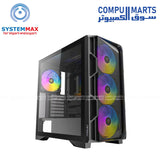 Antec AX1000 Lite gaming case with 4 ARGB fans and high-airflow mid-tower design