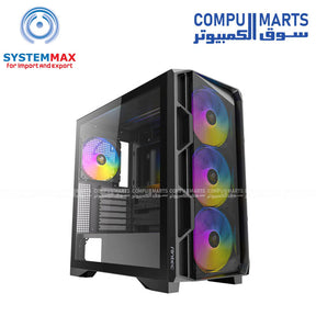 Antec AX1000 Lite gaming case with 4 ARGB fans and high-airflow mid-tower design