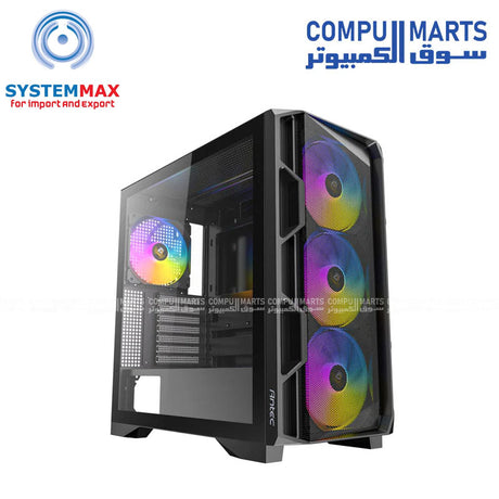 Antec AX1000 Lite gaming case with 4 ARGB fans and high-airflow mid-tower design