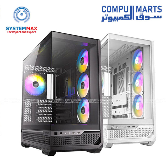 C7 Black Mid Tower PC Case in Egypt | E-ATX Tempered Glass Case with ...