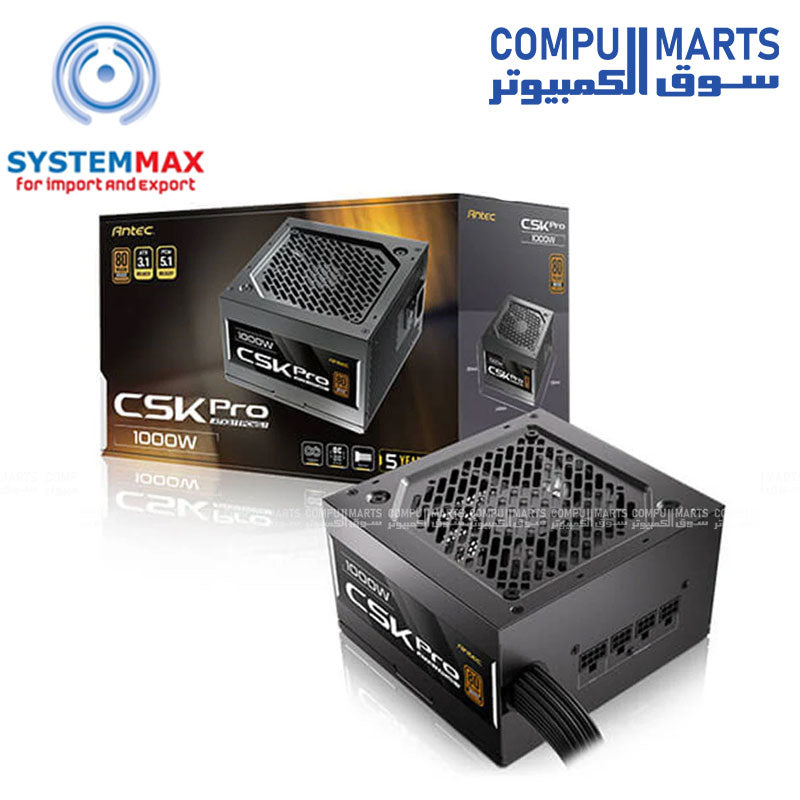 ANTEC CSK1000 PRO ATX 3.1 Power Supply – 1000W – 80+ Bronze – Semi-Modular – 5 Years Warranty