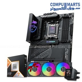 Ryzen 7 9800X3D Bundle with MSI MPG X870E Carbon WiFi Motherboard and Free CPS DC360 Pro ARGB Liquid Cooler Black – Egypt