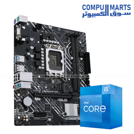Intel Core i5-12400F Processor with ASUS PRIME H610M-F D4 Motherboard Bundle – Budget Gaming and Productivity Build