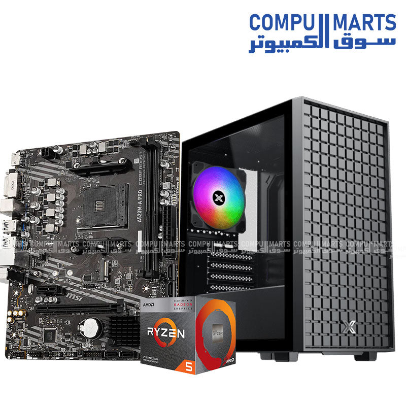 NOVA CORE V10 Budget PC – AMD Ryzen 5 3400G Radeon Graphics – 16GB RAM – 256GB NVMe