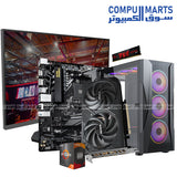 1st TECH RED BUNDLE 7-7 Ryzen 7 RTX 5060 desktop PC bundle with AMD Ryzen 7 5700X, 16GB DDR4 memory, 256GB NVMe SSD, and 23.8-inch IPS 200Hz monitor