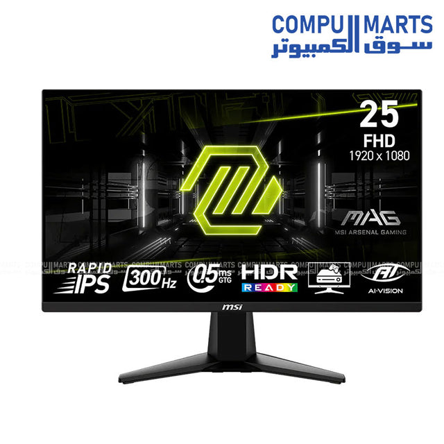 MSI MAG 255XF 24.5 inch Rapid IPS gaming monitor 300Hz FHD 0.5ms AMD FreeSync HDR Ready esports display
