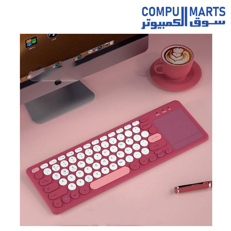 Dual Modes Slim Mini Keyboard With Touch pad | Bluetooth & 2.4GHZ USB ...