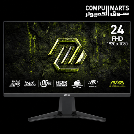MSI MAG 245F X24 – Gaming Monitor – MSI – 23.8 Inch FHD Rapid IPS 240Hz Display