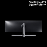 Samsung 49 Inch UltraWide Curved Gaming Monitor with 32:9 Aspect Ratio and QLED Display.