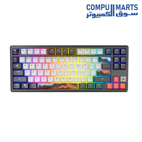 Meetion Legend E75 black mechanical keyboard with Type-C interface and 8000Hz polling rate