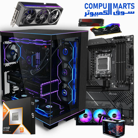 High-end Intel Core Ultra 9 285K Gaming PC Bundle for Egypt – 64GB RAM, 2TB NVMe, RTX 5070 / 5070 Ti / 5090, ASUS TUF GT302 ARGB.