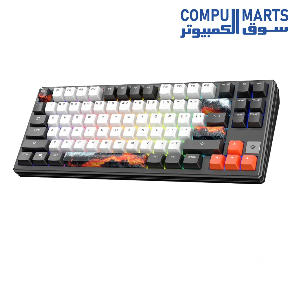 Meetion Legend E75 mechanical keyboard with macro programming, Windows and MacOS support, and 100 million switch lifespan